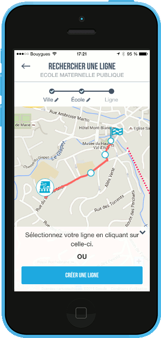 Find walking bus lines